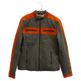 DIESEL(ディーゼル) サイズ:M Zipup leather Jacket ジップアップ レザージャケット A063470PDAS オレンジ【中古】【程度A】【カラーオレンジ】【オンライン限定商品】