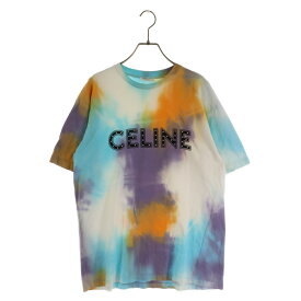 CELINE(セリーヌ) サイズ:XS 21SS スタッズロゴプリントタイダイ半袖Tシャツ カットソー 2X687957M マルチ【中古】【程度B】【カラーマルチカラー】【取扱店舗BRING心斎橋店】