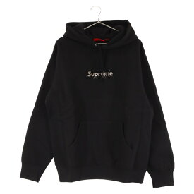 SUPREME(シュプリーム) サイズ:M 19SS×Swarovski Box Logo Hooded Sweatshirt×スワロフスキーボックスロゴフーデットスウェットパーカー ブラック【新古品/中古】【程度S】【カラーブラック】【取扱店舗名古屋】