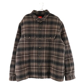 SUPREME(シュプリーム) サイズ:XL 22AW Shearling Lined Flannel Shirt 裏地ボア フランネル ロングスリーブ 長袖チェックシャツ ジャケット グレー【中古】【程度B】【カラーグレー】【取扱店舗原宿】