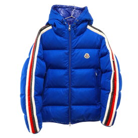 MONCLER(モンクレール) サイズ:2 22AW SANBESAN フード付き ポリエステル サイドライン ダウンジャケット ブルー H20911A00237-899RX【中古】【程度B】【カラーブルー】【取扱店舗BRING仙台店】