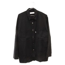 Graphpaper(グラフペーパー) サイズ:1 WOOL TWILL L/S BOX SHIRT ウールツイル ロングスリーブ 長袖ボックスシャツ ブラック GM194-50513【中古】【程度B】【カラーブラック】【オンライン限定商品】