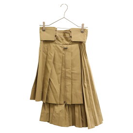 DIOR(ディオール) サイズ:34 23AW ASYMMETRIC PLEATED SKIRT WITH LACE-UP DETAIL 257J68A3332 アシンメトリックプリーツレースアップスカート ベージュ レディース【新古品/中古】【程度S】【カラーベージュ】【オンライン限定商品】