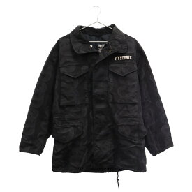 HYSTERIC GLAMOUR(ヒステリックグラマー) サイズ:S SNAKE LOOP柄 M65 フィールドジャケット ブラック 02223AB11【中古】【程度B】【カラーブラック】【取扱店舗BRING梅田茶屋町店】