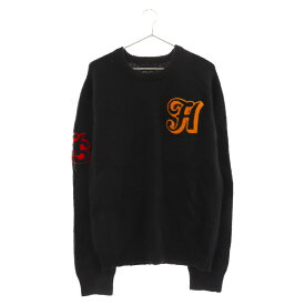 NUMBER (N)INE(ナンバーナイン) 05AW ハイスト期 ロゴパッチクルーネックニットセーター ブラック【中古】【程度B】【カラーブラック】【オンライン限定商品】