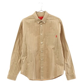 SUPREME(シュプリーム) サイズ:S 20AW Jacquard Stripe Twill Shirt ジャガード ストライプツイル長袖シャツ タン/ベージュ【中古】【程度A】【カラーベージュ】【取扱店舗BRING THRIFT CLOSET】