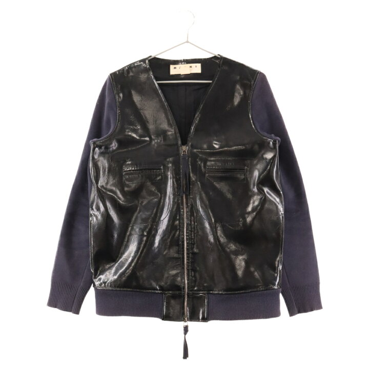 楽天市場】MARNI(マルニ) サイズ:38 × H&M スリーブニット切替 レザー 