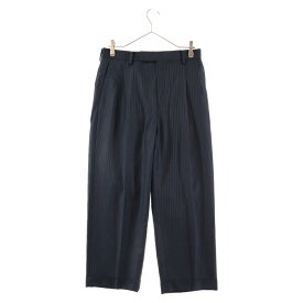 WACKO MARIA(ワコマリア) サイズ:S DORMEUIL TROUSERS ドーメルストライプトラウザーズスラックスパンツ ネイビー【中古】【程度A】【カラーネイビー】【オンライン限定商品】