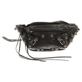 BALENCIAGA(バレンシアガ) サイズ:M Le Cagole Belt Bag Medium ルカゴール スタッズ ベルトショルダーバッグ 742014 ブラック【中古】【程度A】【カラーブラック】【取扱店舗BRING渋谷ANNEX店】