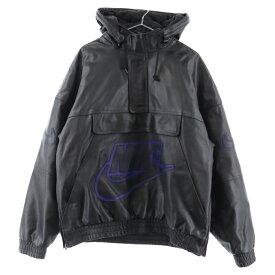 SUPREME(シュプリーム) サイズ:M 19AW×NIKE Leather Anorak ナイキ レザーアノラック ジャケット パーカー ブラック【中古】【程度B】【カラーブラック】【オンライン限定商品】