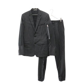 Dior HOMME(ディオールオム) サイズ:44 NEWWAVEストライプセットアップスーツ ブラック 733C229Z4070【中古】【程度B】【カラーブラック】【取扱店舗BRING札幌店】