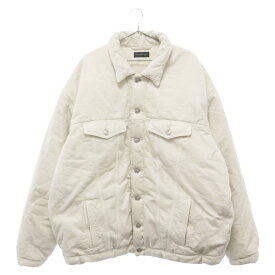 BALENCIAGA(バレンシアガ) サイズ:46 22AW PADDING DENIM JACKET パディングデニムジャケット 681689 TNW03 ホワイト【中古】【程度A】【カラーホワイト】【取扱店舗原宿】