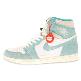 NIKE(ナイキ) サイズ:26.0cm AIR JORDAN 1 RETRO HIGH OG TURBO GREEN エアジョーダン1 レトロハイオージーターボグリーン ハイカットスニーカー ライトブルー/ホワイト US8 555088-311【新古品/中古】【程度S】【カラーブルー】【取扱店舗BRING福岡天神店】