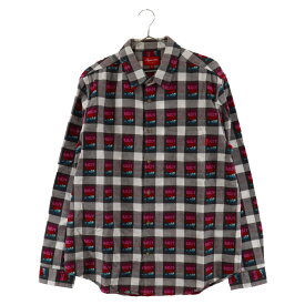 SUPREME(シュプリーム) サイズ:M 19SS Rose Buffalo Plaid Shirt ローズバッファローパネルチェック長袖シャツ ホワイト/ブラック【中古】【程度A】【カラーホワイト】【取扱店舗BRING仙台店】