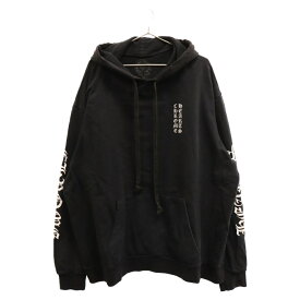 CHROME HEARTS(クロムハーツ) サイズ:XL SWTSHRT PLVR アームロゴプリントプルオーバーパーカー ブラック/ホワイト【中古】【程度B】【カラーブラック】【取扱店舗OneStyle新宿店】