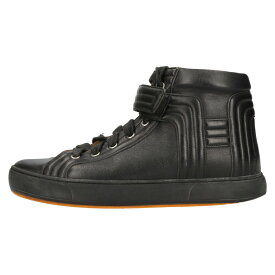 HERMES(エルメス) サイズ:40 Lennox Coryedosian high-cut sneakers レノックス レザーハイカットスニーカー シューズ ブラック【中古】【程度B】【カラーブラック】【オンライン限定商品】