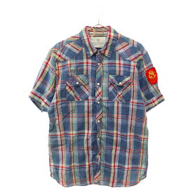 SCOTCH&SODA(スコッチ アンド ソーダ) サイズ:L チェック柄スナップボタン半袖シャツ マルチ【中古】【程度B】【カラーマルチカラー】【オンライン限定商品】