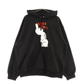 SUPREME(シュプリーム) サイズ:L 23SS×UNDERCOVER Anti You Hooded Sweatshirt Anti Youラビットプリントプルオーバーパーカー フーディー ブラック【中古】【程度A】【カラーブラック】【取扱店舗原宿】