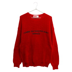 SUPREME(シュプリーム) サイズ:M 18AW×COMME des GARCONS SHIRT Cotton Sweater コムデギャルソン シャツ コットン ロゴプリント ニット長袖セーター レッド【中古】【程度B】【カラーレッド】【取扱店舗BRING福岡天神店】