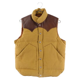 SUGAR CANE(シュガーケーン) サイズ:S LATHER YOKE DOWN VEST レザー 切り替え ヨーク ダウンベスト ブラウン SC11159【中古】【程度B】【カラーブラウン】【オンライン限定商品】