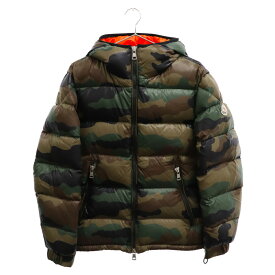 MONCLER(モンクレール) サイズ:1 17AW BLIER GIUBBOTTO フーデッドダウンジャケット カモ 迷彩 C20914090505 カーキ【中古】【程度A】【カラーグリーン】【取扱店舗BRING札幌店】