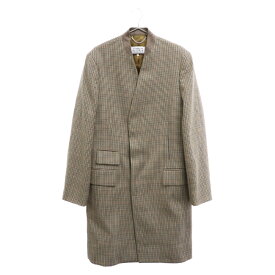 Martin Margiela(マルタンマルジェラ) サイズ:42 22AW Tan Collarless Coat カラーレスコート 千鳥格子 ベージュ SI1AA0001【新古品/中古】【程度S】【カラーベージュ】【オンライン限定商品】