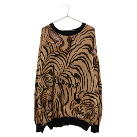 WACKO MARIA(ワコマリア) サイズ:L 22SS TIM LEHI KNIT JACQUARD SWEATER ティムリーハイ クルーネックジャガードニット 総柄セーター ブラウン【中古】【程度B】【カラーブラウン】【オンライン限定商品】