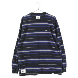 WTAPS(ダブルタップス) サイズ:3 23SS BDY 02/LS/TEXTILE.SIGN ボーダー長袖Tシャツ ロンTEE カットソー ネイビー 231ATDT-CSM21【中古】【程度A】【カラーネイビー】【取扱店舗BRING THRIFT CLOSET】