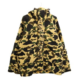 A BATHING APE(アベイシングエイプ) サイズ:L 90s 初期 1st SNOW BOARD JACKET ファーストボードマウンテンジャケット カモフラ カーキ アーカイブ【中古】【程度B】【カラーグリーン】【取扱店舗原宿】