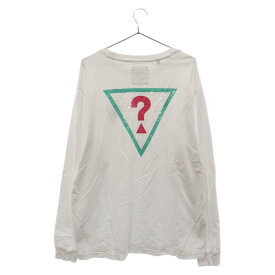 GUESS(ゲス) サイズ:L ×ATMOS×BADMOOD OVERSIZED SLV TEE SHIRT×アトモス×バッドムード オーバーサイズ 長袖Tシャツ クルーネック ホワイト MK3K8603AT【中古】【程度B】【カラーホワイト】【オンライン限定商品】