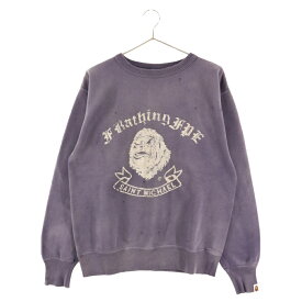 A BATHING APE(アベイシングエイプ) サイズ:S ×SAINT MICHAEL GORILLA CREWNECK SM-S23-0000-113 ゴリラプリントクルーネック スウェットシャツ ネイビー【新古品/中古】【程度S】【カラーネイビー】【取扱店舗名古屋】