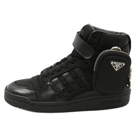 PRADA(プラダ) サイズ:5 1/2 /23.5cm ×adidas Forum High フォーラムハイカットスニーカー ブラック 2TG193 5 1/2 /23.5cm【新古品/中古】【程度S】【カラーブラック】【取扱店舗新宿】