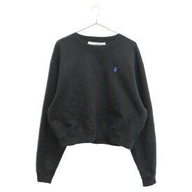 OFF-WHITE(オフホワイト) サイズ:XXL Logos cropped crewneck ロゴデザイン クロップド クルーネックスウェットトレーナー ブラック レディース OWBA026S20FLE001【中古】【程度A】【カラーブラック】【取扱店舗名古屋】