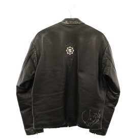 STARLINGEAR(スターリンギア) サイズ:M Single Leather Jacket カウレザー シングルライダースジャケット ブラック デザイナーサイン入り【中古】【程度B】【カラーブラック】【オンライン限定商品】