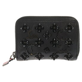 CHRISTIAN LOUBOUTIN(クリスチャンルブタン) Panettone Zipper Card Wallet パネトーネジッパー カードケース コインケース ブラック【中古】【程度B】【カラーブラック】【取扱店舗BRING福岡天神店】