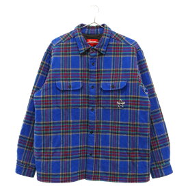 SUPREME(シュプリーム) サイズ:S 21AW Quilted Plaid Flannel Shirt キルティングフランネルチェックシャツ 長袖シャツ スター刺繍 ブルー【中古】【程度B】【カラーブルー】【取扱店舗BRING梅田茶屋町店】