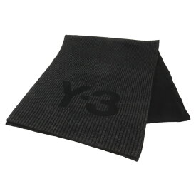 Y-3(ワイスリー) CH1 reflective logo scarf muffler ビッグロゴ 大判マフラー ストール GK0637 ブラック【中古】【程度B】【カラーブラック】【オンライン限定商品】