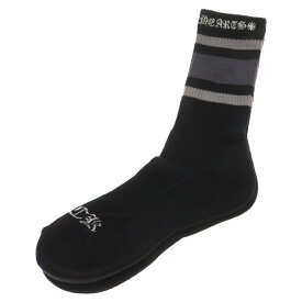 CHROME HEARTS(クロムハーツ) BORDER SOCKS ボーダーソックス 靴下 ブラック/グレー【新古品/中古】【程度S】【カラーブラック】【取扱店舗BRING渋谷ANNEX店】