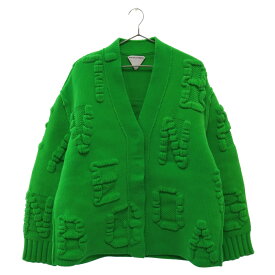 BOTTEGA VENETA(ボッテガヴェネタ) サイズ:S 22SS ALPHABET LOGO CARDIGAN アルファベットロゴ ニットカーディガン 690191 V1OX0 グリーン レディース【中古】【程度A】【カラーグリーン】【取扱店舗BRING京都河原町店】