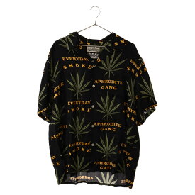 WACKO MARIA(ワコマリア) サイズ:XL 20SS×BUDSPOOL HAWAIIAN SHIRT バッズプール 舐達麻 ハワイアンシャツ 半袖シャツ ブラック 総柄【中古】【程度A】【カラーブラック】【取扱店舗BRING梅田茶屋町店】