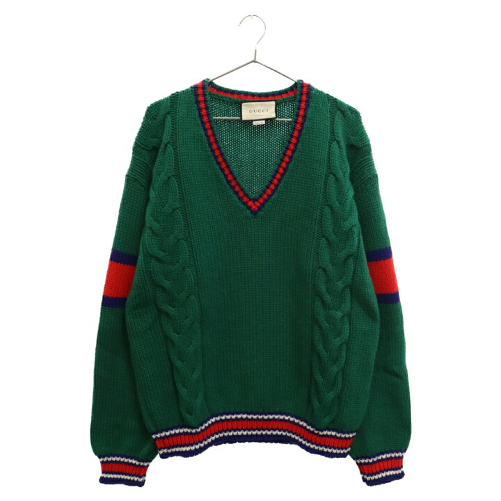 楽天市場】GUCCI(グッチ) サイズ:M 20SS WOOL V NECK KNIT SWEATER 