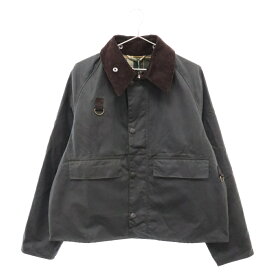 Barbour(バブアー) サイズ:L SL SPEY WAX JACKET 232MWX1212 スペイ 襟コーデュロイワックスコットンショートブルゾン ジップアップジャケット グリーン【新古品/中古】【程度S】【カラーグリーン】【取扱店舗BRINGアメリカ村店】