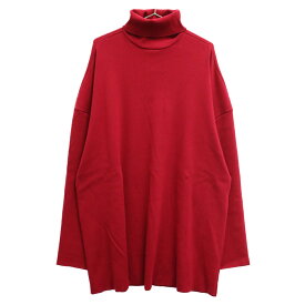 BALENCIAGA(バレンシアガ) サイズ:L タートルネック リブ編み ニットセーター レッド 583943【中古】【程度B】【カラーレッド】【取扱店舗BRING渋谷ANNEX店】