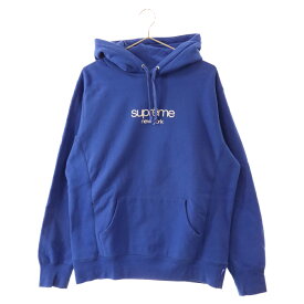 SUPREME(シュプリーム) サイズ:M 15SS Classic Logo Hooded Sweatshirt クラシックロゴ プルオーバーパーカー フーディー ブルー【中古】【程度B】【カラーブルー】【取扱店舗BRING渋谷ANNEX店】