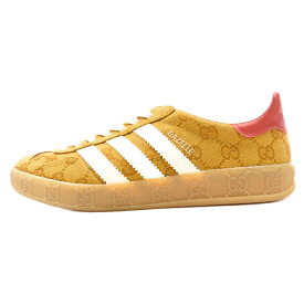 GUCCI(グッチ) サイズ:23.0cm ×ADIDAS GAZELLE アディダス ガゼル キャンバス レザー ローカットスニーカー US6/23cm ブラウン HQ7086【中古】【程度A】【カラーブラウン】【オンライン限定商品】