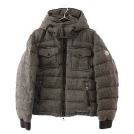 MONCLER(モンクレール) サイズ:1 14AW FLORIAN GIUBBUTTO フローリアン 千鳥柄 ウール ダウンジャケット グレー 220914192700【中古】【程度B】【カラーグレー】【取扱店舗BRING札幌店】