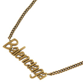 BALENCIAGA(バレンシアガ) Logo Necklace ロゴプレート ネックレス 真鍮 ゴールド【中古】【程度B】【カラーゴールド】【取扱店舗BRING渋谷ANNEX店】