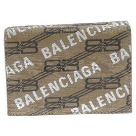 BALENCIAGA(バレンシアガ) BB MONOGRAM SIGNATURE MINI BBモノグラムシグネチャーキャッシュミニ コンパクトウォレット 3つ折り財布 ベージュ 594312 2AAH1【新古品/中古】【程度S】【カラーベージュ】【取扱店舗BRING梅田茶屋町店】