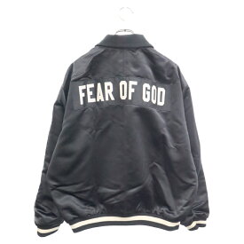 FEAR OF GOD(フィアオブゴッド) サイズ:XL 5TH COLLECTION SATIN HALF ZIP COACHES JACKET サテン ハーフジップ コーチジャケット ブラック FEA-5C-17-NPJKT【中古】【程度A】【カラーブラック】【取扱店舗BRING梅田茶屋町店】