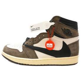 NIKE(ナイキ) サイズ:US8.5/26.5cm ×TRAVIS SCOTT AIR JORDAN 1 HIGH OG TS SP CD4487-100 トラヴィススコット エアジョーダン1 ハイカットスニーカー ブラウン US8.5/26.5cm【新古品/中古】【程度S】【カラーブラウン】【取扱店舗渋谷】